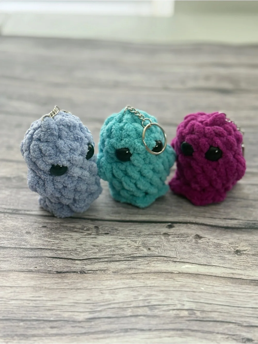 Handmade Lavender Crochet Ghost Keychain – 3”